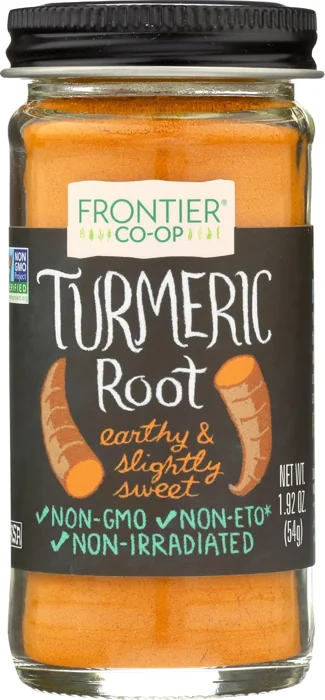 Frontier Co-op Ground Turmeric Root, glass jar