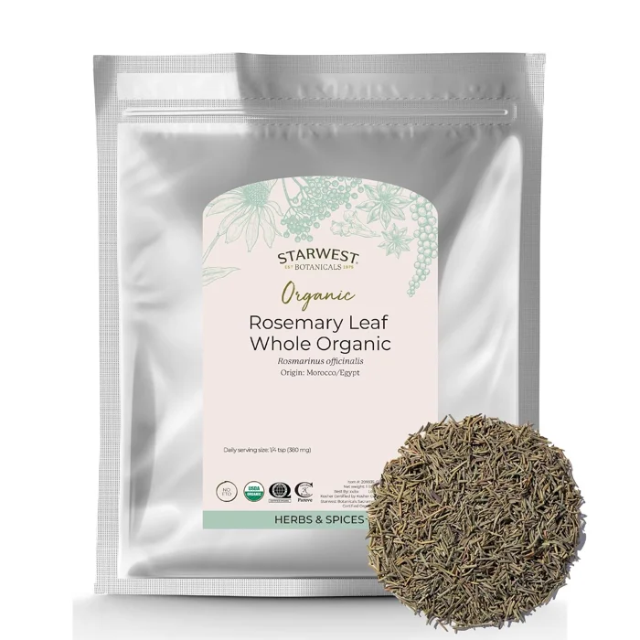Starwest Botanicals Organic Rosemary Leaf Whole, resealable bulk bag